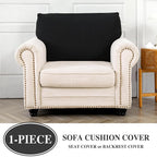 LA MEACK Couch Cushion Cover Seat Cushion Cover Stretch Armchair Cover Separate - Image 3