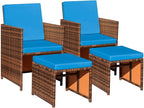 Devoko 4 Pieces Patio Wicker Furniture Set Outdoor Patio Chairs - Image 5