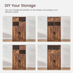 Iwell Storage Cabinet with 2 Drawers & Adjustable Shelves, Floor Cabinet - Image 7