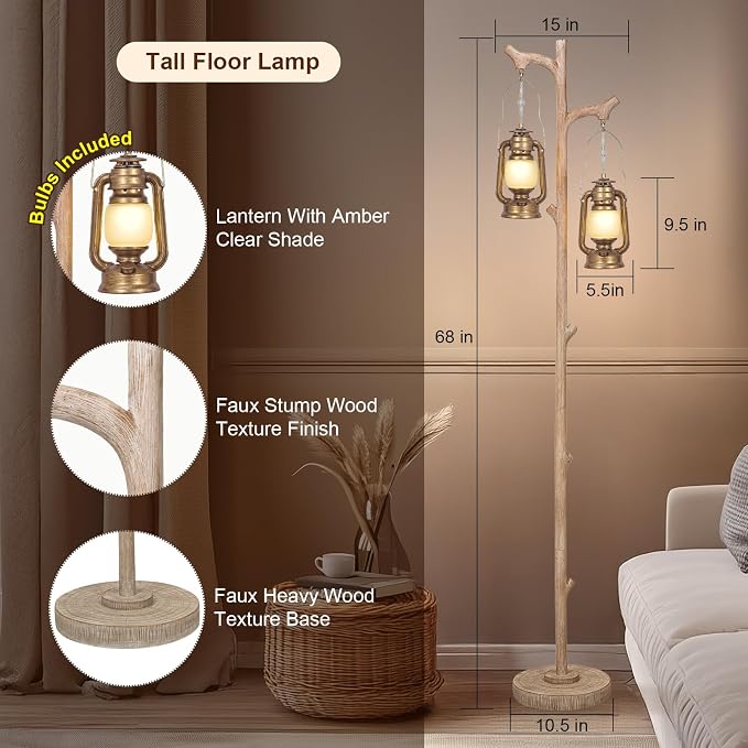Scenekoy Vintage 68” Tall Floor Lamp - Image 4