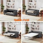 Full Size Pull Out Sleeper Sofa Bed, 2-in-1 Convertible Corduroy Pull Out Couch - Image 7