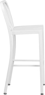 Flash Furniture Commercial Grade 30" High White Metal Indoor-Outdoor Barstool - Image 7