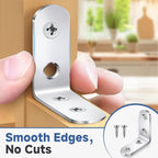 20PCS L Bracket Corner Brace Sets, Stainless Steel L Brackets - Image 4