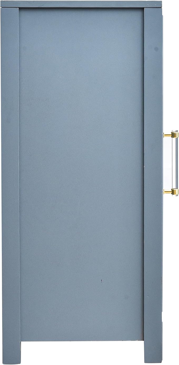 eHemco Azure Grey Ribbed End Table, Side Table - Image 9