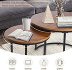 aboxoo Coffee Table Nesting Side Round Set of 2 End Table Top Sturdy Metal - Image 5