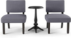 Furniture of America Jetson Wood 3-Piece Accent Table and Chair Set in Gray - Image 2