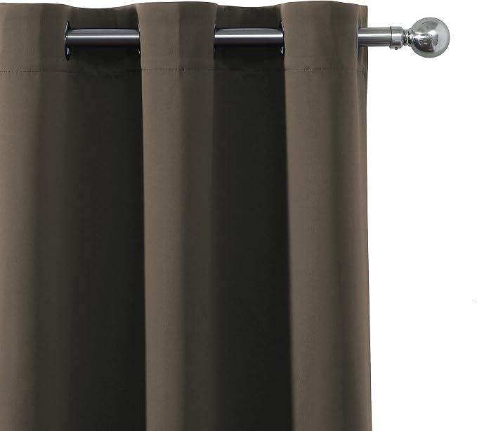 Blackout Curtains 66 x 95 inch/Chocolate Brown Curtains Set of 2 Panels/Thermal - Image 6