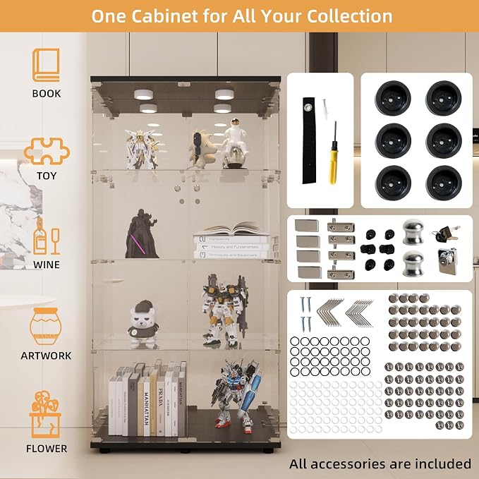 LFT HUIMEI2Y Glass Display Cabinet 4-Shelf - Image 7