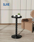 Round Wooden Side Table & Drink Table | Sturdy & Functional Mid-Century Modern - Image 2
