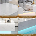 White Marble Modern Coffee Table - Image 4