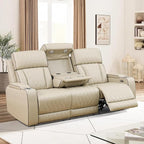 Power Recliner Sofa with LED Lights, Leather Power Reclining Sofa, Living Room - Image 3