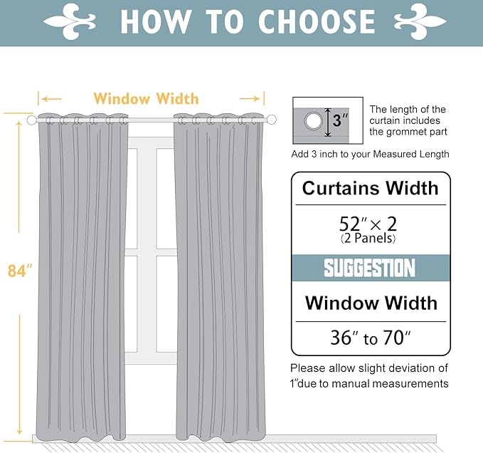 ChrisDowa Blackout Curtains for Bedroom and Living Room 84 Inches Long | 2 - Image 5