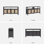 SICOTAS Rattan TV Stand for Television up to 120 Inch - Image 9