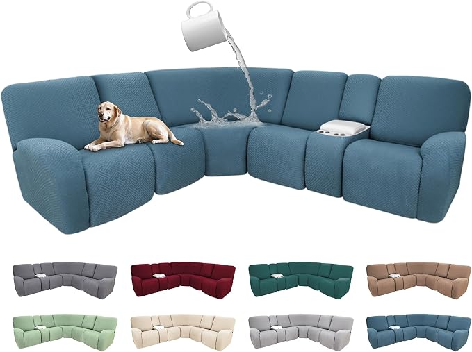 100% Waterproof Sectional Recliner Couch Covers by ROFASVCO