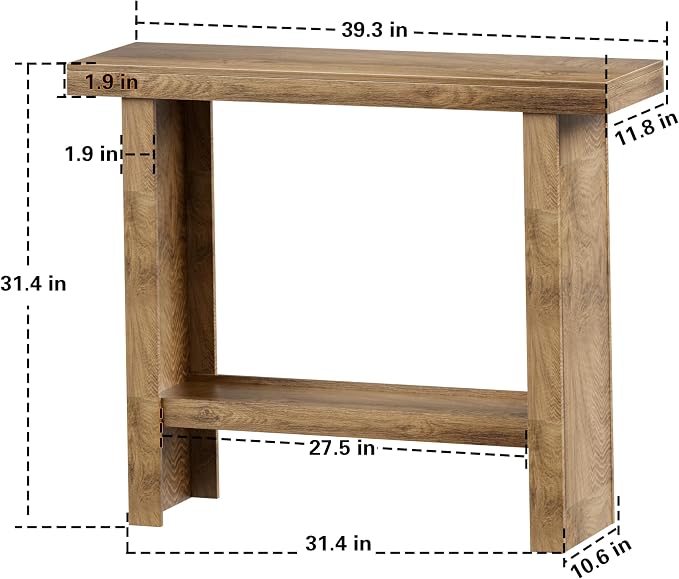LIFECHOVY Farmhouse Wood Entryway Table Narrow Console Tables - Image 3