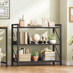 HOOBRO Bookshelf, 3-Tier Industrial Bookcase, Book Shelf Storage Organizer - Image 8