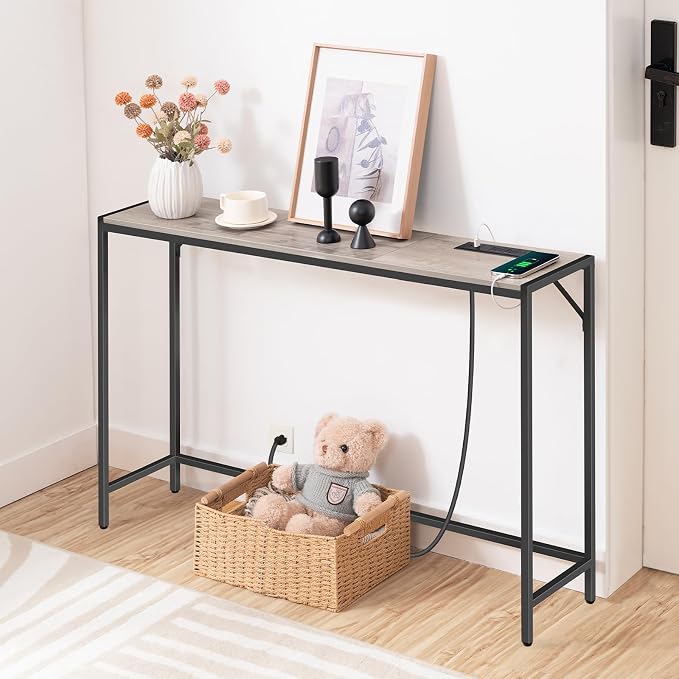 MAHANCRIS Console Table, Narrow Sofa Table, 43.3” Entrance Table - Image 4
