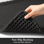RESARE Waffle Bath Mat for Bathroom, Non Slip Bathroom Rugs 24"x36" Black | - Image 4
