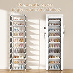 ROJASOP Shoe Rack with Covers 10 Tier Large Shoe Organizer Tall Shoe Closet - Image 5