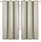 Light Beige Thermal Blackout Curtains/42 x 72 Inch/Set of 2 Panels Room - Image 2