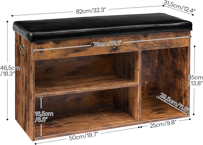 HOOBRO Shoe Storage Bench with Cushion, 32.3'' Entryway Bench with Lift Top - Image 3