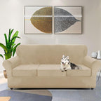 ZNSAYOTX Oversized Velvet Couch Cover 4 Piece Stretch Sofa Covers - Image 2