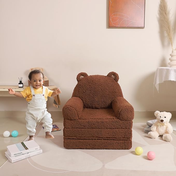 MOMCAYWEX Kids Sofa, Sherpa Couch - Image 4