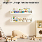 upsimples 2 Pack Nursery Book Shelves, 23.6 Inch Floating Bookshelves - Image 2
