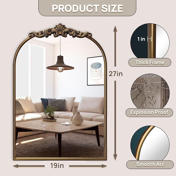 Ornate Baroque Vintage Gold Mirror - Image 3