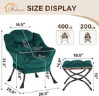 Welnow Lazy Chair with Ottoman, Modern Accent Chair with Armrests and a Side - Image 3