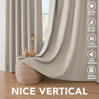 H.VERSAILTEX Blackout Curtains Linen Curtains 120 inches Long 100% Black Out - Image 7