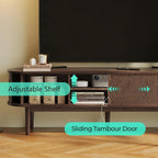 LINSY HOME 58" Fluted TV Stand for TVs up to 65 Inch, Mid Century Modern - Image 5