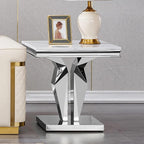 Henf Marble End Table Modern White Faux Marble Sofa Side Table by Henf