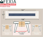 FEXIA Boho Blue Table Runner 108 Inches Long - Image 2