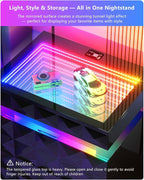 HWB Nightstand with RGB Lights, 3 Drawers Night Stand with Hidden Storage - Image 5