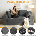 Winzon Boneless Loveseat, 3 in 1 Convertible Sofa Bed Sleeper Sofa Floor Futon - Image 6