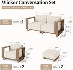 SUNSHINE VALLEY Patio Furniture Set, Outdoor Sectional Wicker Sofa - Image 6