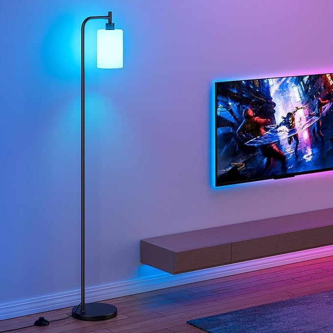 Ziisee RGB Floor Lamps for Living Room, Dimmable Industrial Standing Lamp - Image 5