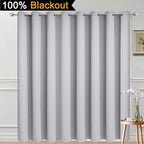 Yakamok Light Grey Blackout Patio Door Curtain Panels W100 x L84, 1 Panel | - Image 2
