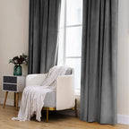 MIULEE Grey Velvet Curtains 52x96 inches 2 Panels Luxury Blackout Curtains | - Image 7