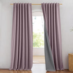 NICETOWN Chaise Mauve Vintage Linen 100% Blackout Curtains by NICETOWN