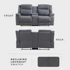 Lexicon Manual Double Reclining Loveseat, Polished Microfiber Manual Wall - Image 6