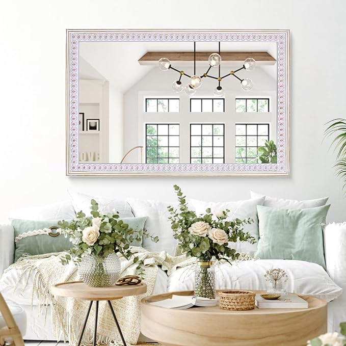 35x23 Inch Rustic Farmhouse Rectangle Mirror - Image 2