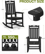 Outdoor Adirondack Rocking Chairs All-Weather HDPE Patio Rocker Chair - Image 3