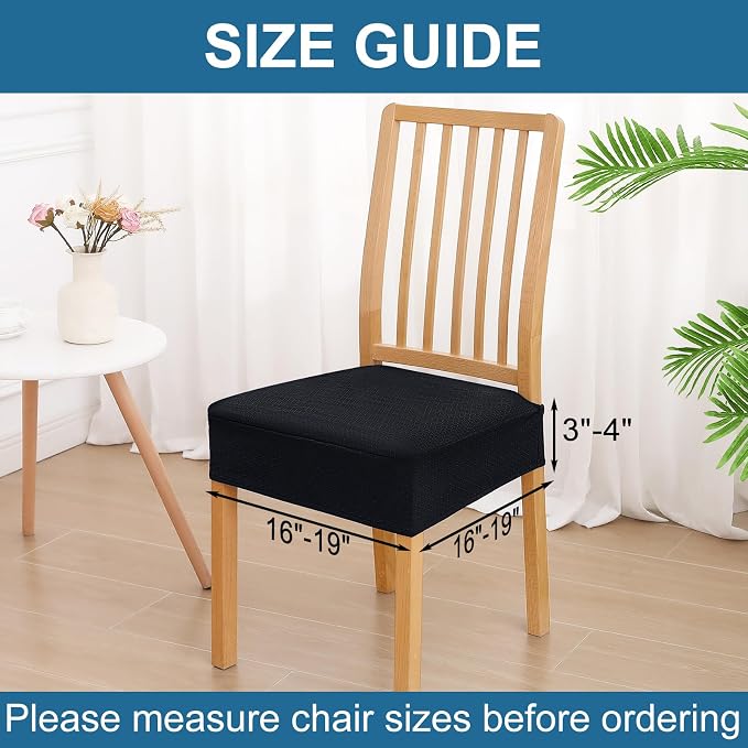 Smiry Waterproof Seat Covers for Dining Room Chairs Set of 10, Stretch Jacquard - Image 2