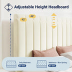 Allewie King Size Storage Bed Frame, Vertical Channel Tufted Adjustable - Image 4