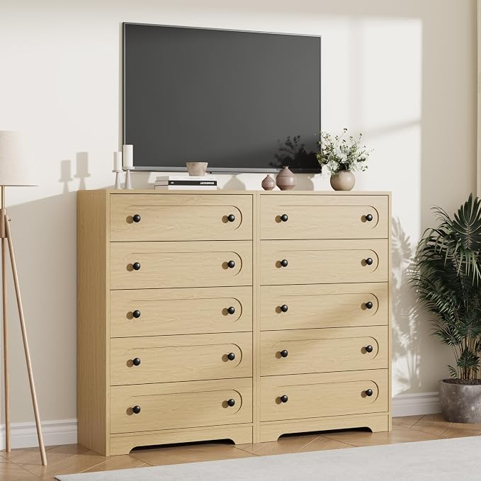 Garvee 5 Drawer Dresser for Bedroom, Wooden Mid Century Modern Chest of Drawers - Image 6