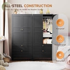 Letaya 71" Metal Wardrobe Cabinets - Image 9