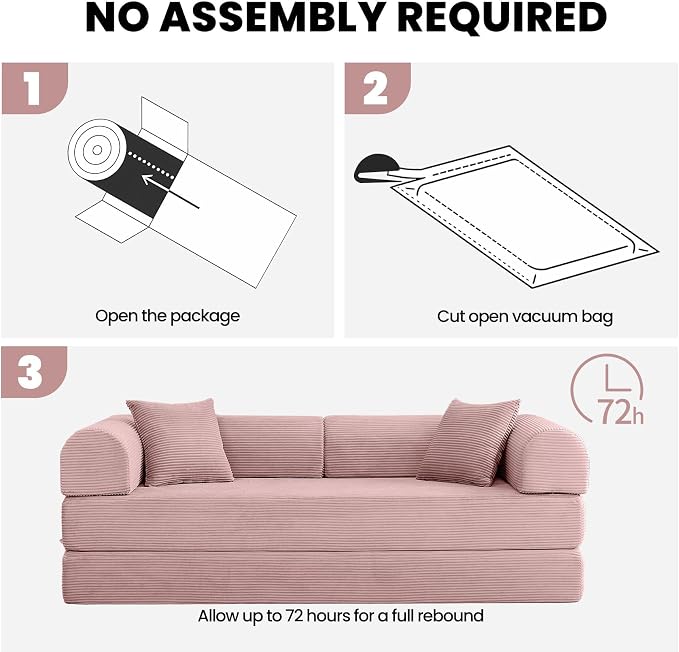 79'' Convertible Couch Bed, Folding Sleeper Sofa - Image 7