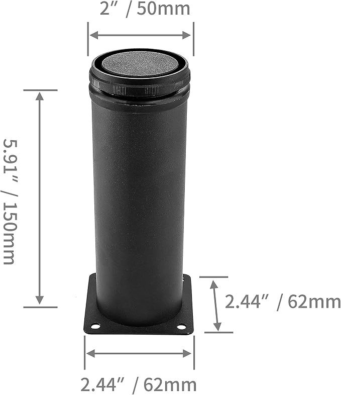 Set of 4 Stainless Steel Furniture Legs 6 Inch, Adjustable Round Cabinet Legs - Image 4